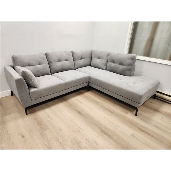 Brand New in Box Ricki Sectional Left Facing - Light Grey 91.75" x 34.25" Chaise x 82"