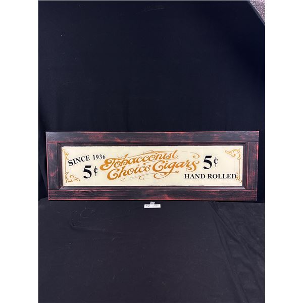 A Custom Made Reverse Painted on Glass  5Cent Cigar Sign No Shipping