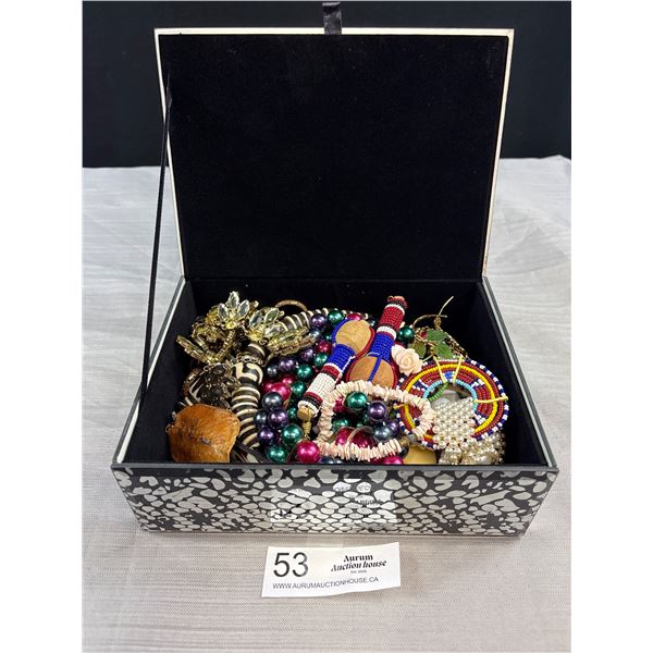 A Nice Mirrored Jewelry Box Filled with Nice Wearable Jewelry