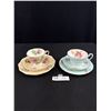 Image 1 : 2 Vintage Bone China Porcelain Teacup and Saucers with Side Plates
