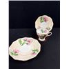 Image 2 : 2 Vintage Bone China Porcelain Teacup and Saucers with Side Plates