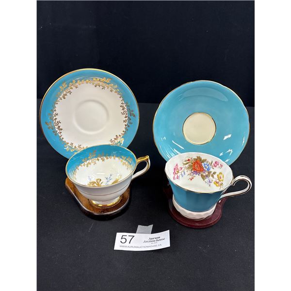4 Very Nice Aynsley Teacup and Saucers Bone Cina