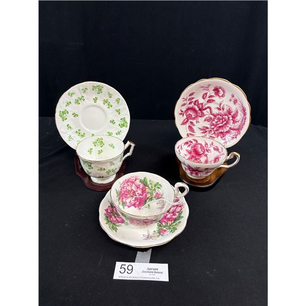 A Nice Lot of 3 Porcelain Bone China Teacups and Saucers