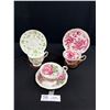 Image 1 : A Nice Lot of 3 Porcelain Bone China Teacups and Saucers