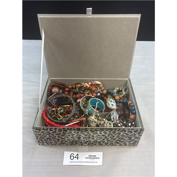A Nice Mirrored Jewelry Box Filled with Nice Wearable Jewelry