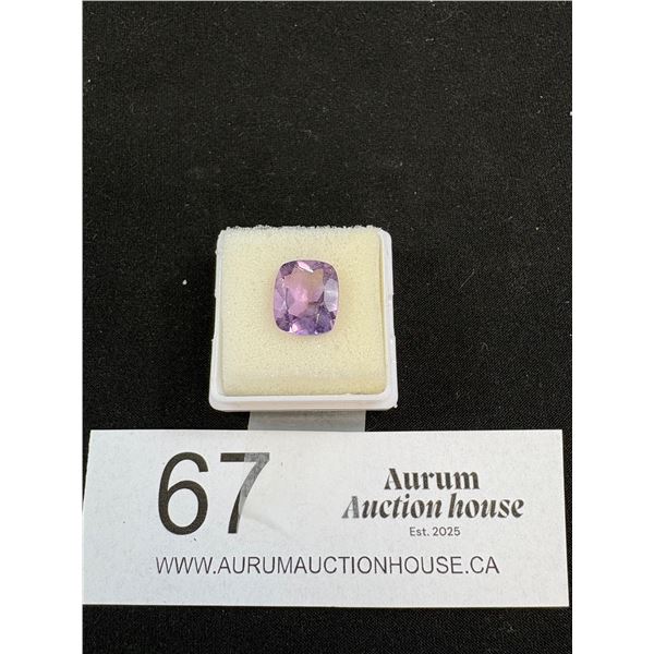 Amethyst Cushion Cut Stone from Brazil in Holder