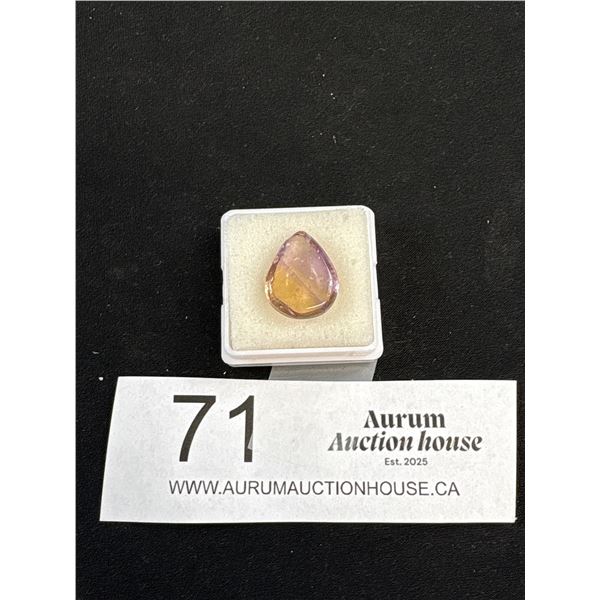 Ametrine Amethyst & Citrine Pear Cabochon Brazil 10.19 CT Untreated