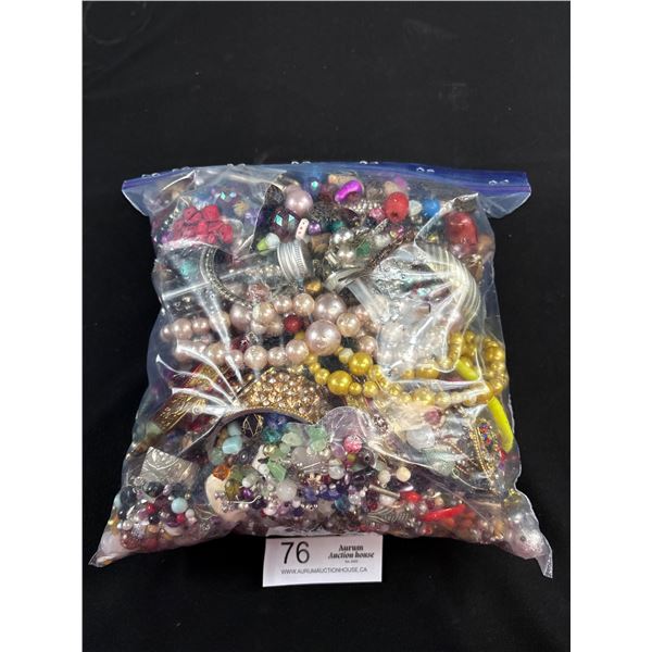 Large Bag of Vintage Jewelry and Pieces of Jewelry
