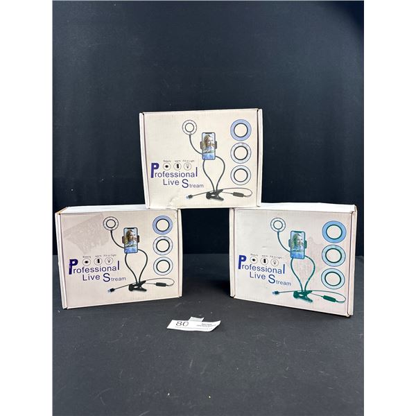 Lot of 3 New in Box Professional Live Stream Lights