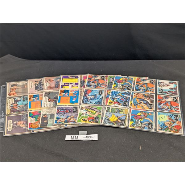 Large Lot of Vintage Batman Trading Cards in Pages
