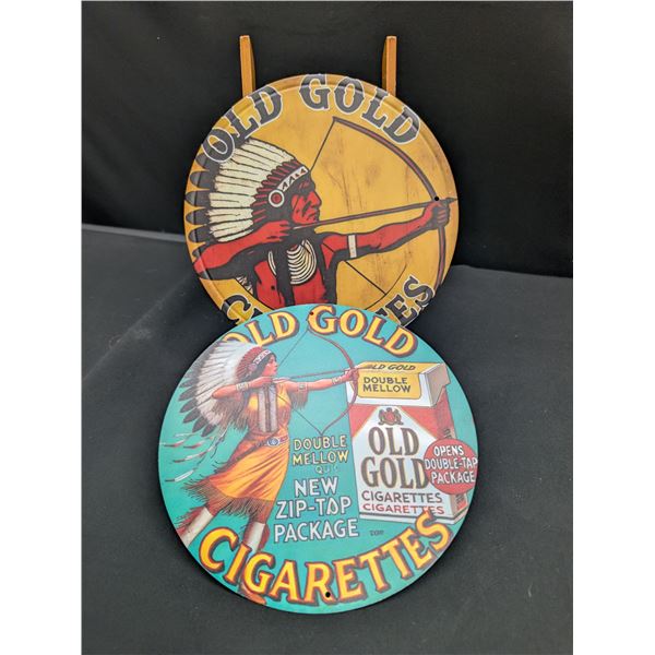 2 Vintage Style Old Gold Cigarettes Tin Signs Nive Graphics