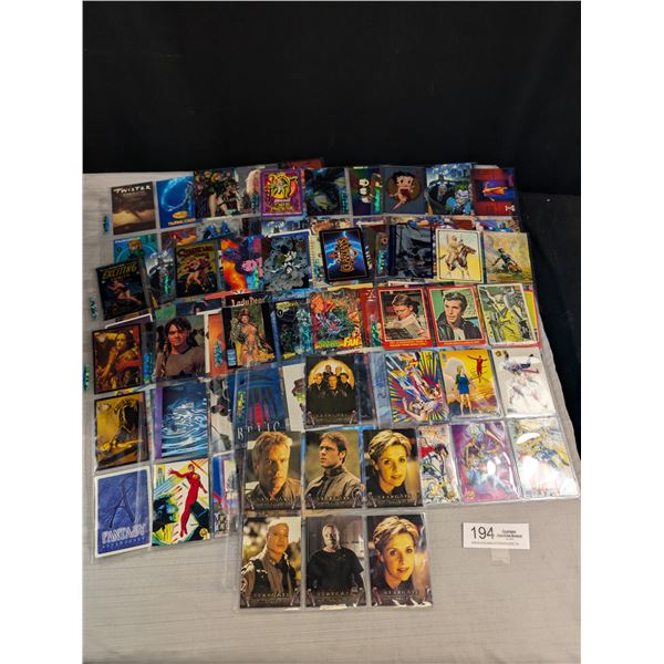 Large Lot Of Trading Cards In Holder and Pages Happy Days. Spiderman Stargate ETC