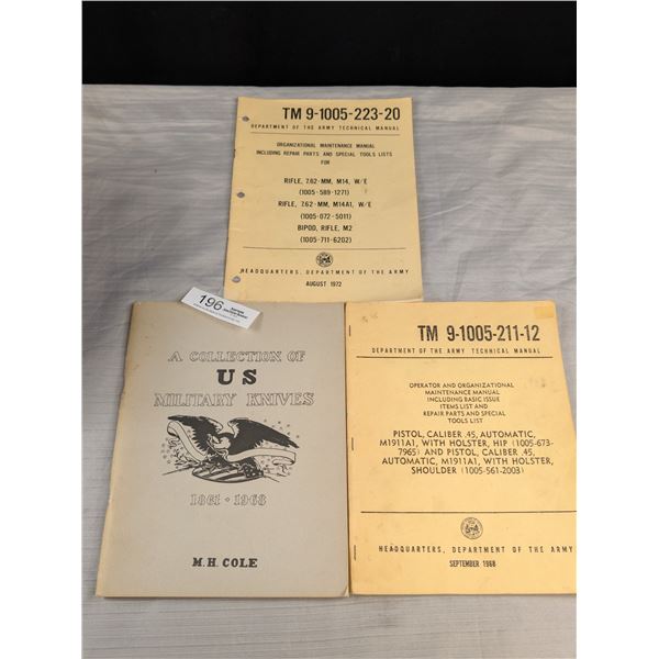 Lot of 3 Manuals 2 on Guns and one on US Military Knives