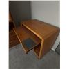 Image 3 : Oak Wood Computer Desk with Pull-Out Tray