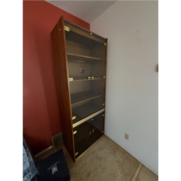 Tall Cabinet With Glass Doors and Shelves