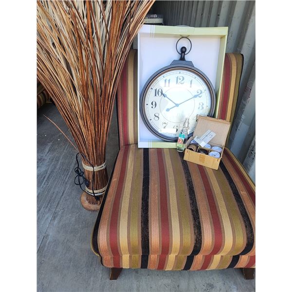 Striped Chair, Ergo Quartz Clock, Twig Light, Room Fresheners and Napkin Rings