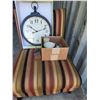 Image 1 : Striped Chair, Ergo Quartz Clock, Wax Melter, Mini Speaker