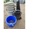 Image 1 : Rubbermaid Garbage Cans, Blue Tubs, Hose, Planters, Landscape Fabric