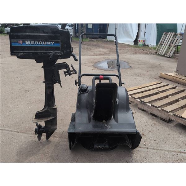 Yard Works Snow Blower and Mercury Boat Motor