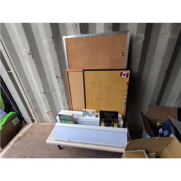 Cork Boards, Pleated Shade, and Books Lot