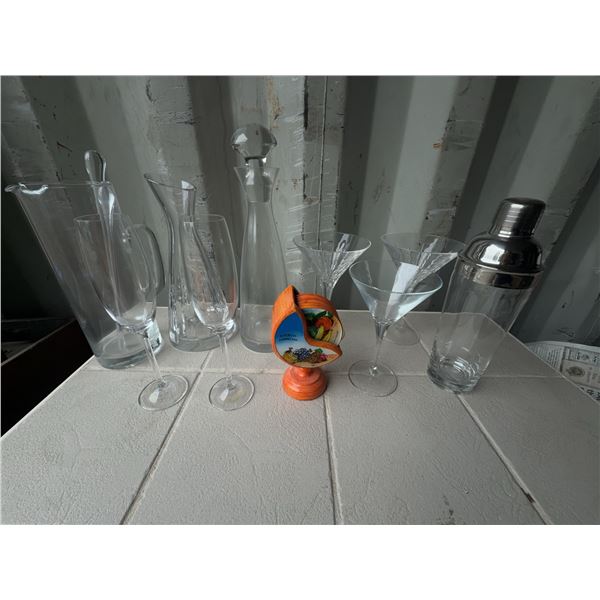 Barware Set with Decorative Coasters