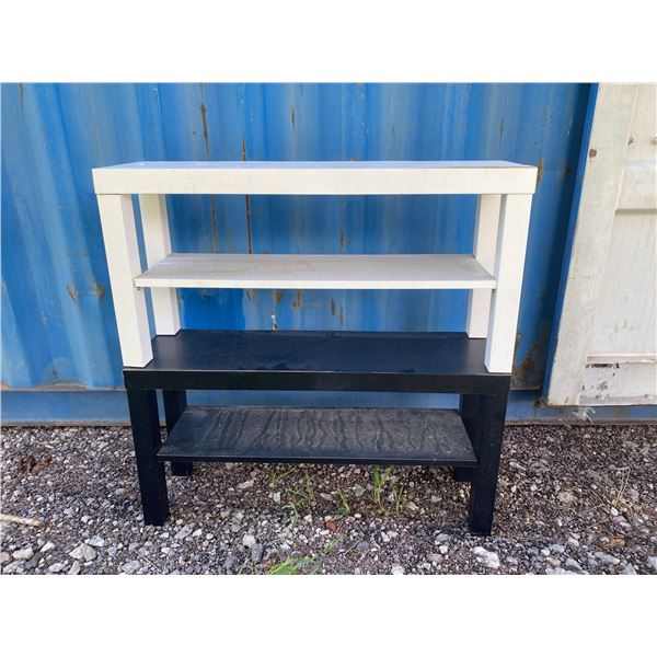 Two-Tone Three-Tier Wood Shelving Unit