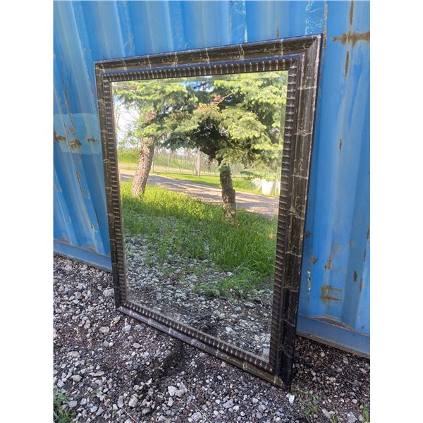 Rectangular Wall Mirror with Black and Gold Frame