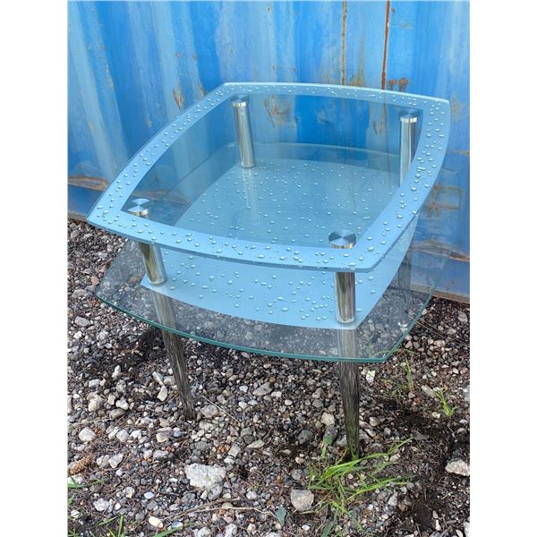 Two-Tier Glass and Chrome Side Table