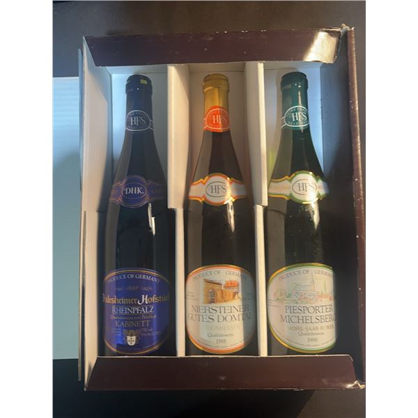 3 German White Wines, 1988, Boxed
