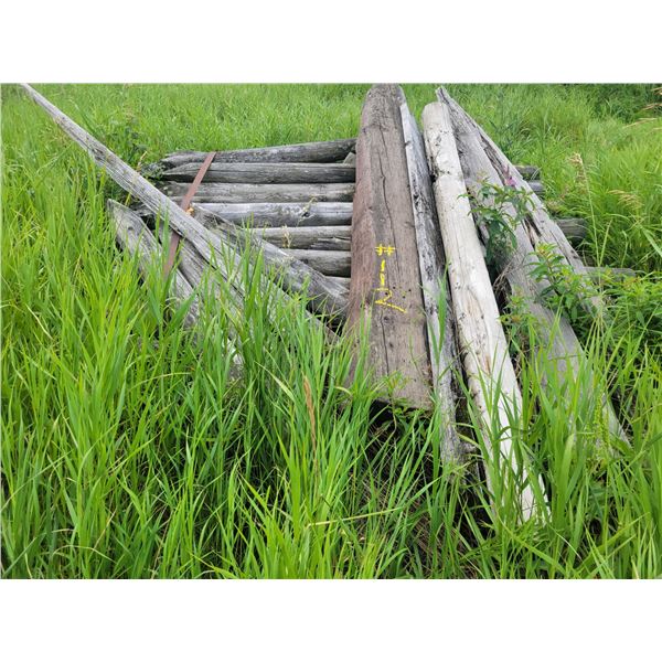 Pile of weathered fence posts