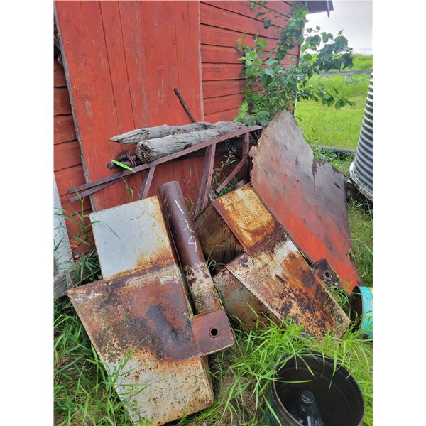 2- Submarine tank heaters, partial bale feeder, misc. steel, wood, cable etc.