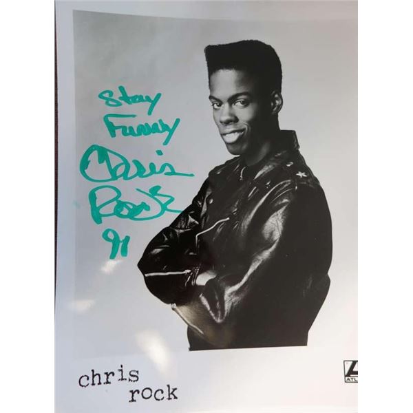 Chris Rock signed vintage photo