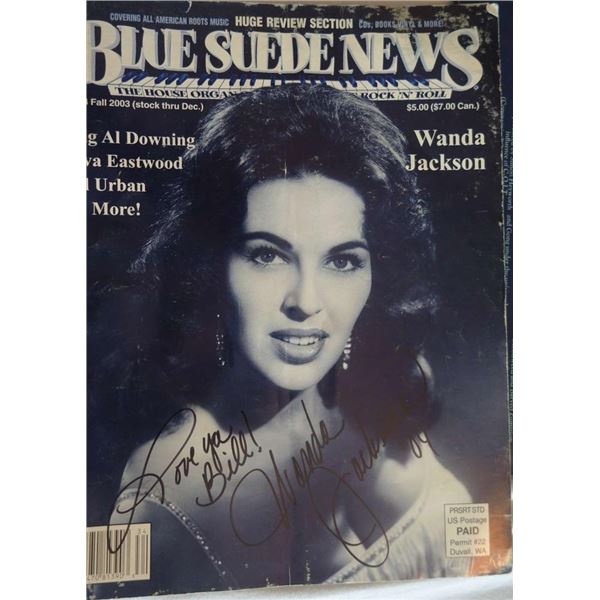 Wanda Jackson Signed Blue Suede News magazine