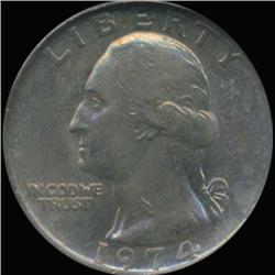1974 Washington 25c Quarter Coin Graded GEM (COI-6874)