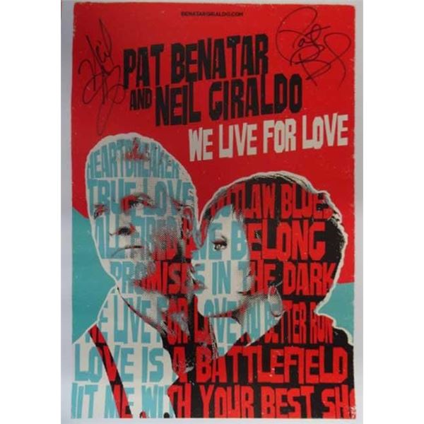 Pat Benatar We Live for Love signed poster