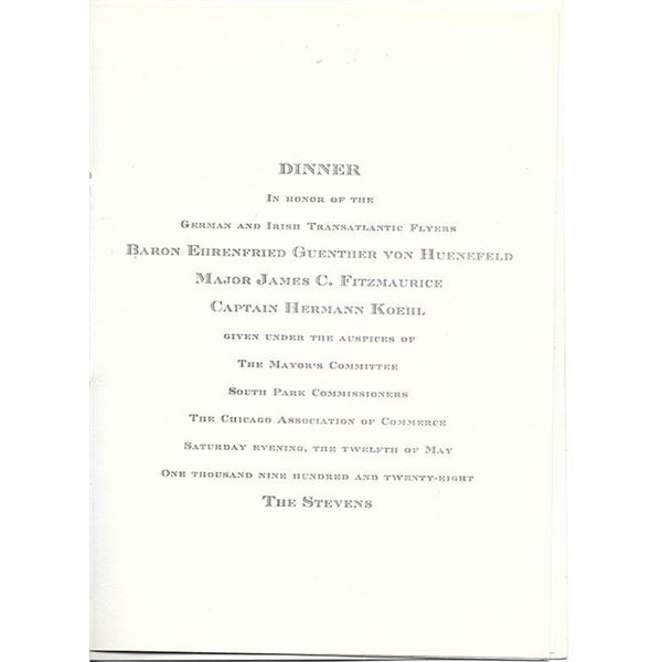 Herman & von HUENEFELD, Baron Guenther & FITZMAURICE, James KOEHL Signed Book