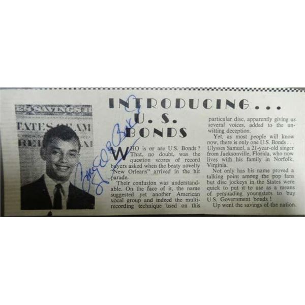 Gary US Bonds autographed small magazine photo