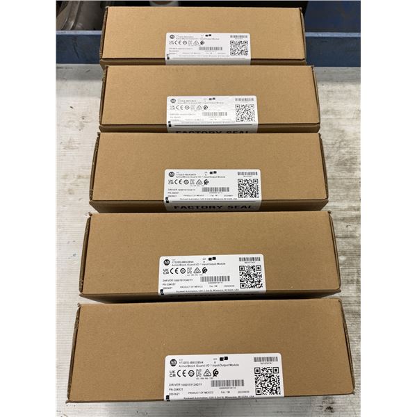 (5) Allen Bradley #1732ES-IB8XOBV4 ArmorBlock Guard I/O Input/Output Modules
