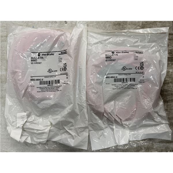 (2) Allen Bradley #889D-M5NC-5 Cordsets