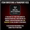 Image 1 : Item Forfeiture & Transport Delivery Fees & Conditions