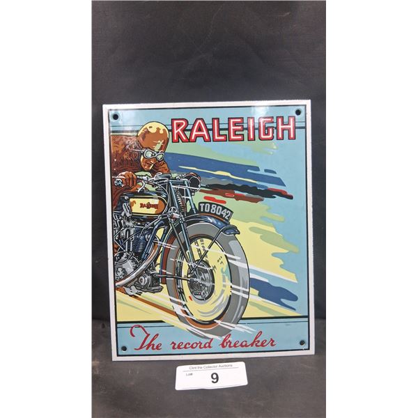 Vintage porcelain Raleigh sign by Grainger 10"x8"