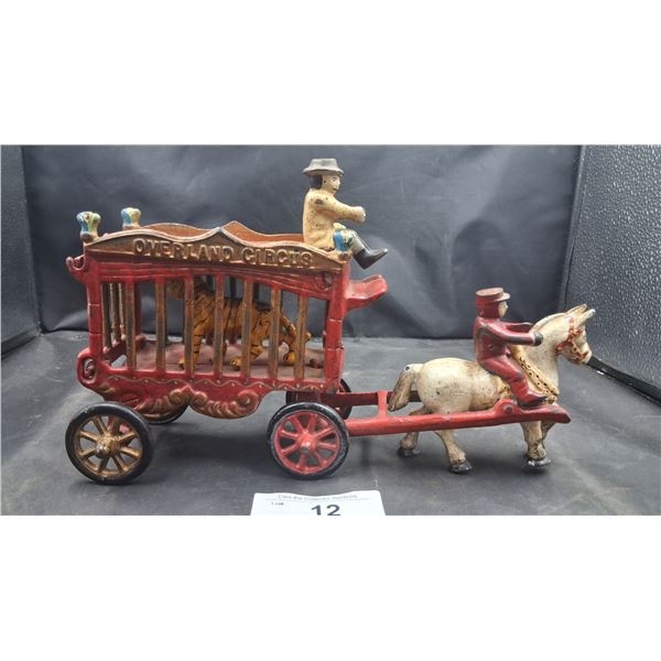 1940s reproduction of 1920s circus wagon cast iron toy 11"