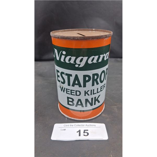 Vintage Niagra Weed Killer tin with solder seal 4.5"
