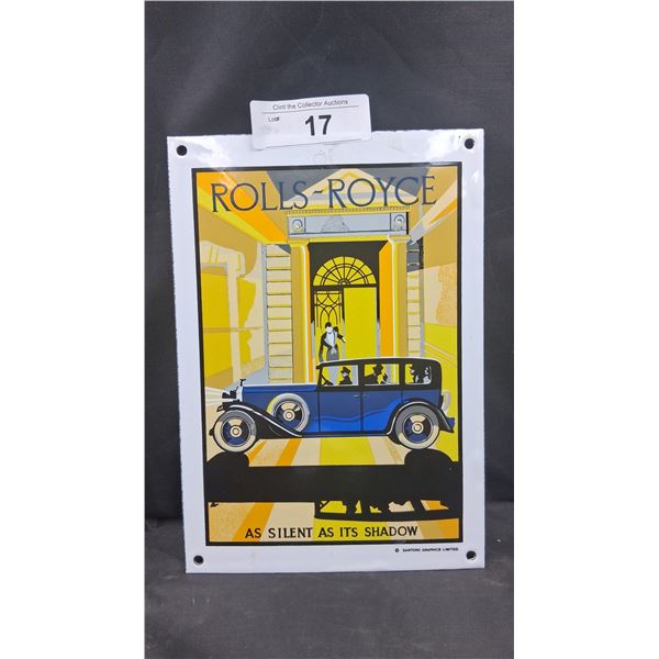 Vintage porcelain Rolls Royce sign by Grainger 10"x7"