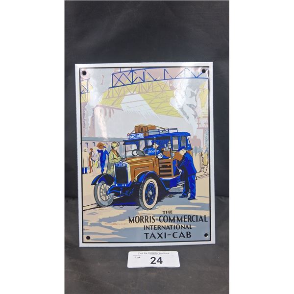 Vintage porcelain Morris-Commercial sign by Grainger 10"x7.5"