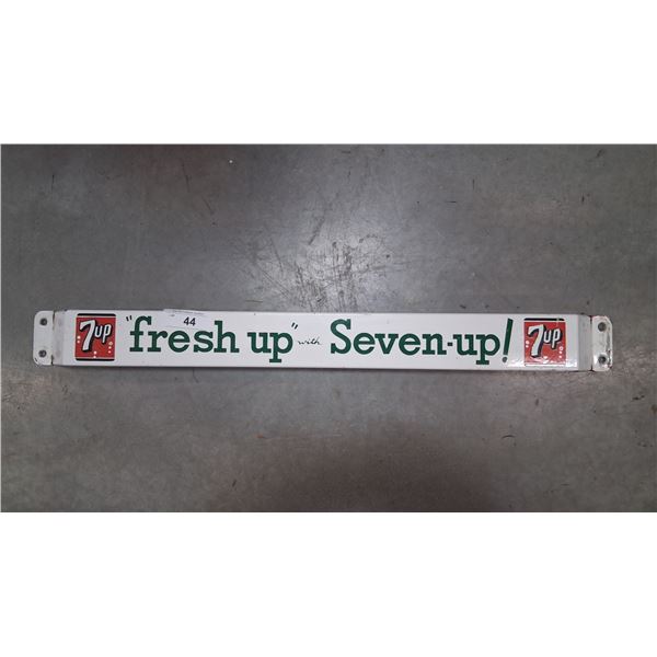 Vintage 7-up porcelain door push 29"
