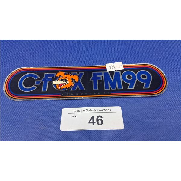 1976 Len Norris Vancouver Sun cartoonist C-Fox decal 8"x2"