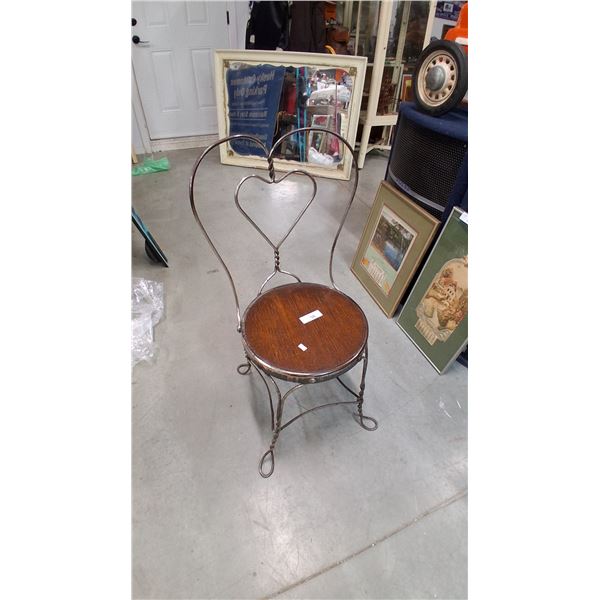 Unique twisted metal chair 35" tall