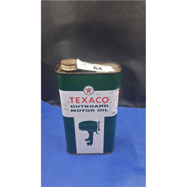 Vintage Texaco outboard motor oil quart tin
