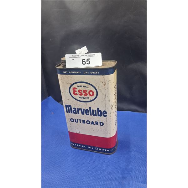 Vintage Esso Marvelube outboard motor oil quart tin